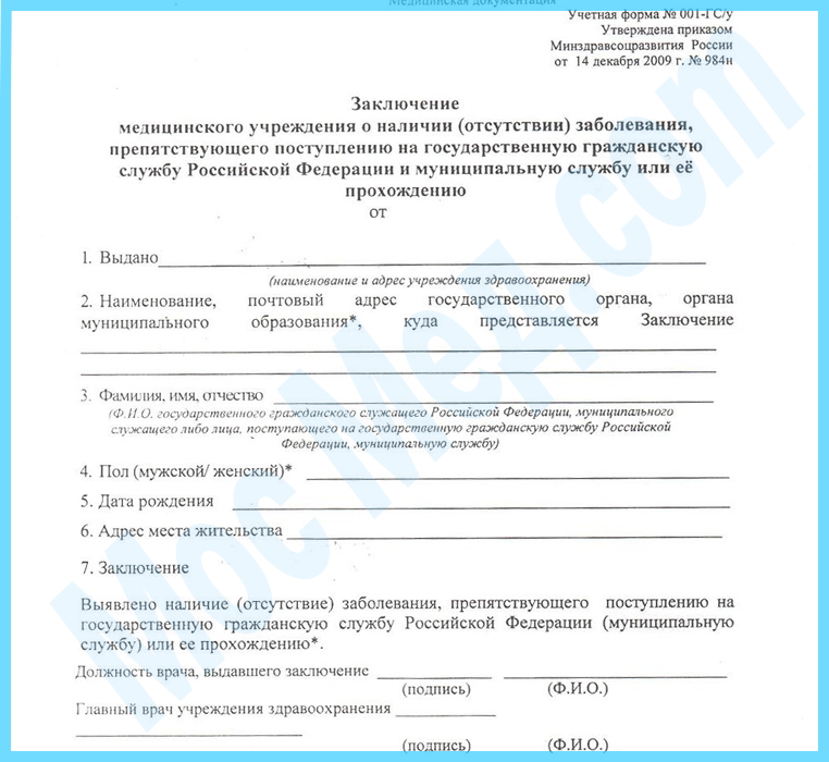 Купить справки справку 001 ГС/у для работы в Реутове